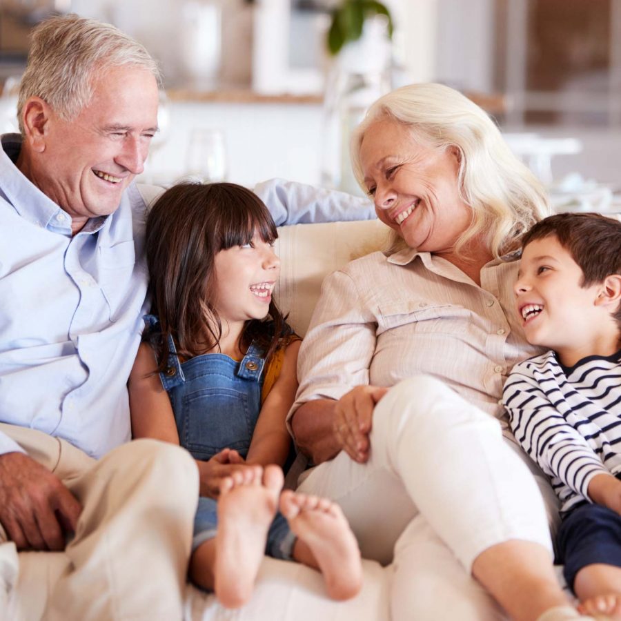 Grandparents on holiday with family