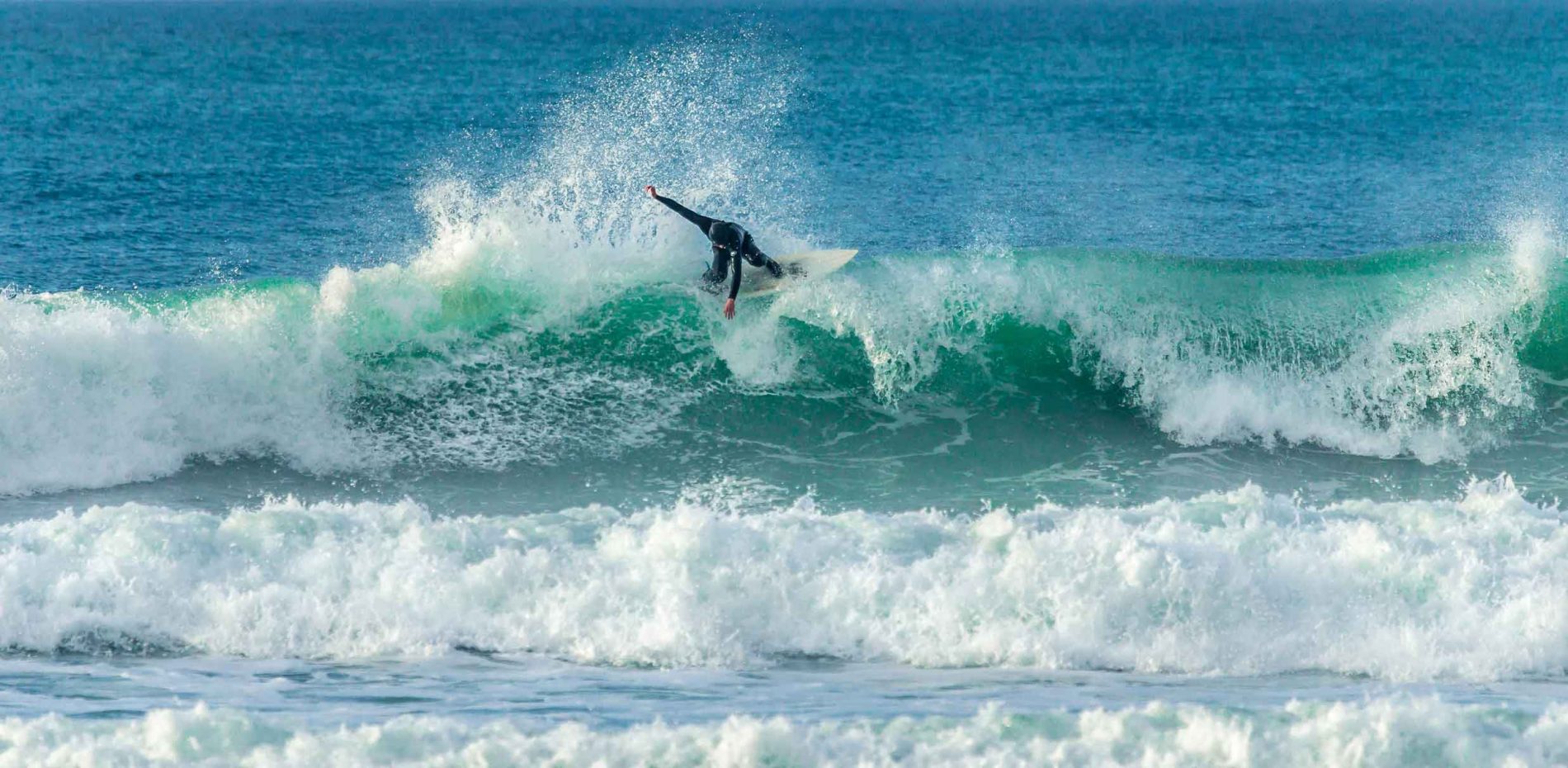 Surfer catching a nice wave