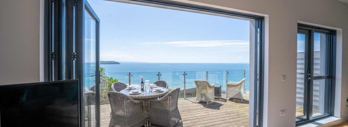 Sea view across Woolacombe Bay from Rock Pool Holiday Home