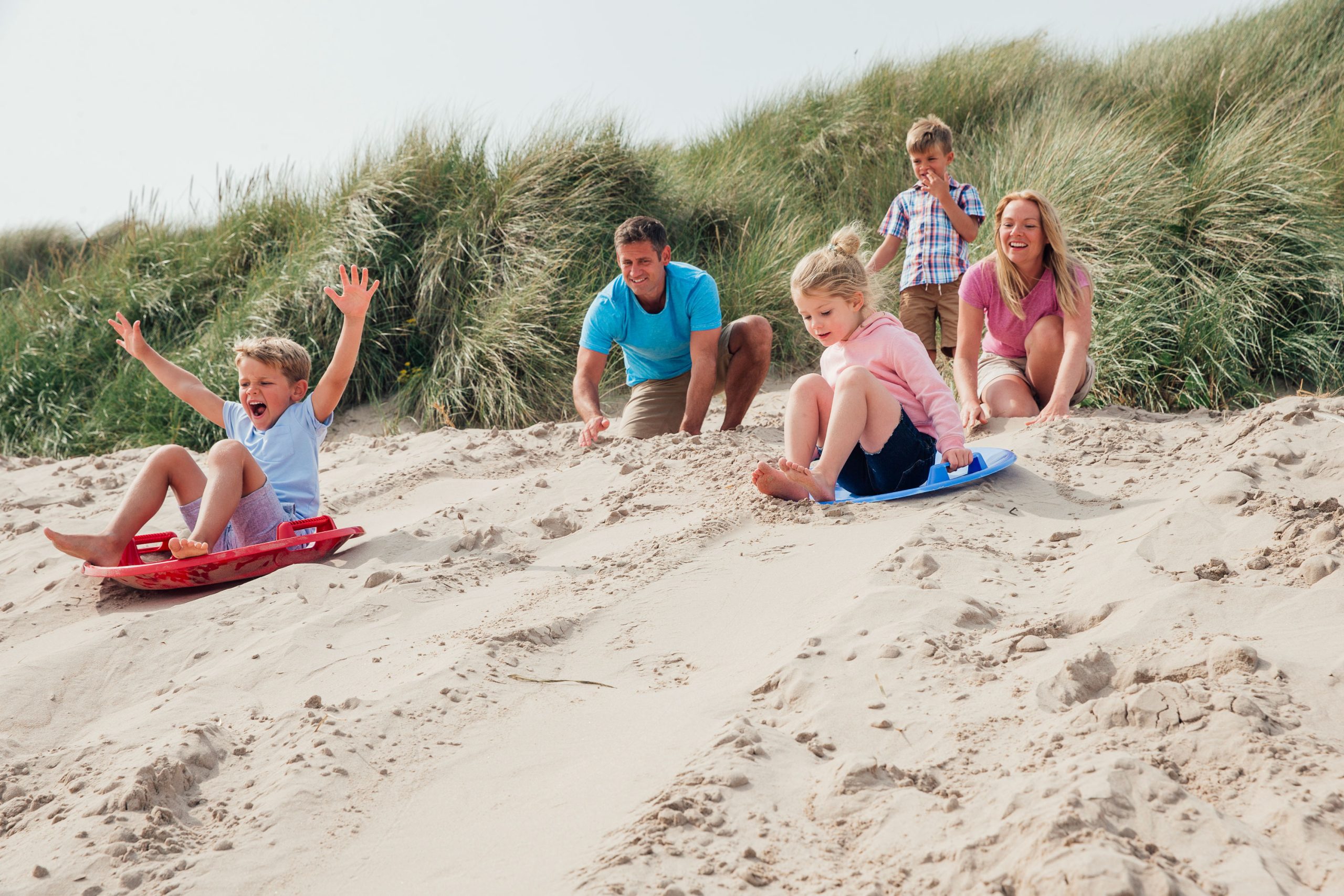 Family enjoying holday time on Woolacombe Beach